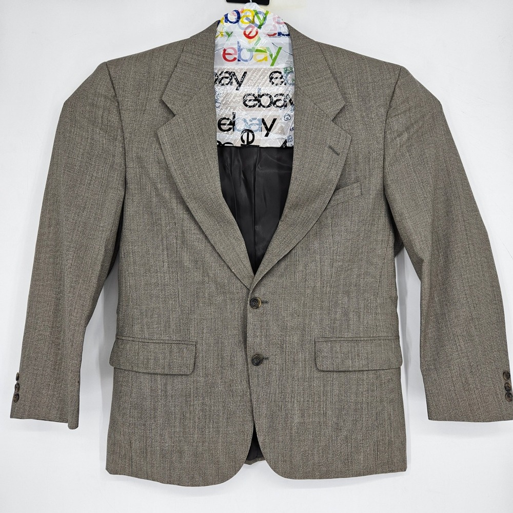 Vintage Christian Dior Blazer Mens 40 Regular Sport Jacket‎ Brown Wool Tweed